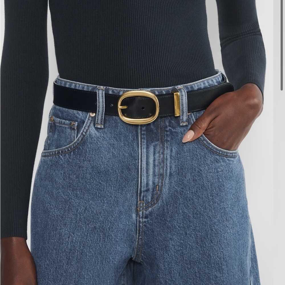 Aritzia Courtly Black Leather Belt NWT